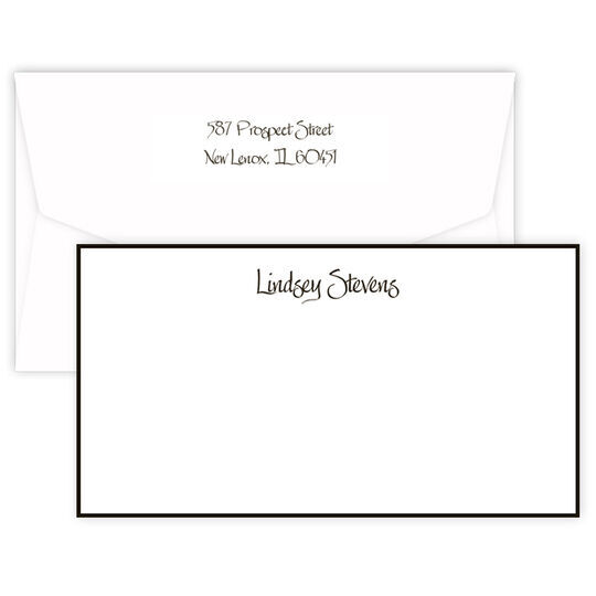 Triple Thick Classic Border Wide Flat Note Cards